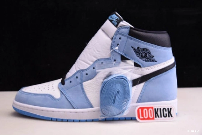 Cheap TBK WHITE HIGH AIR BLACK RETRO 555088-134 UNIVERSITY BLUE JORDAN 1 0716